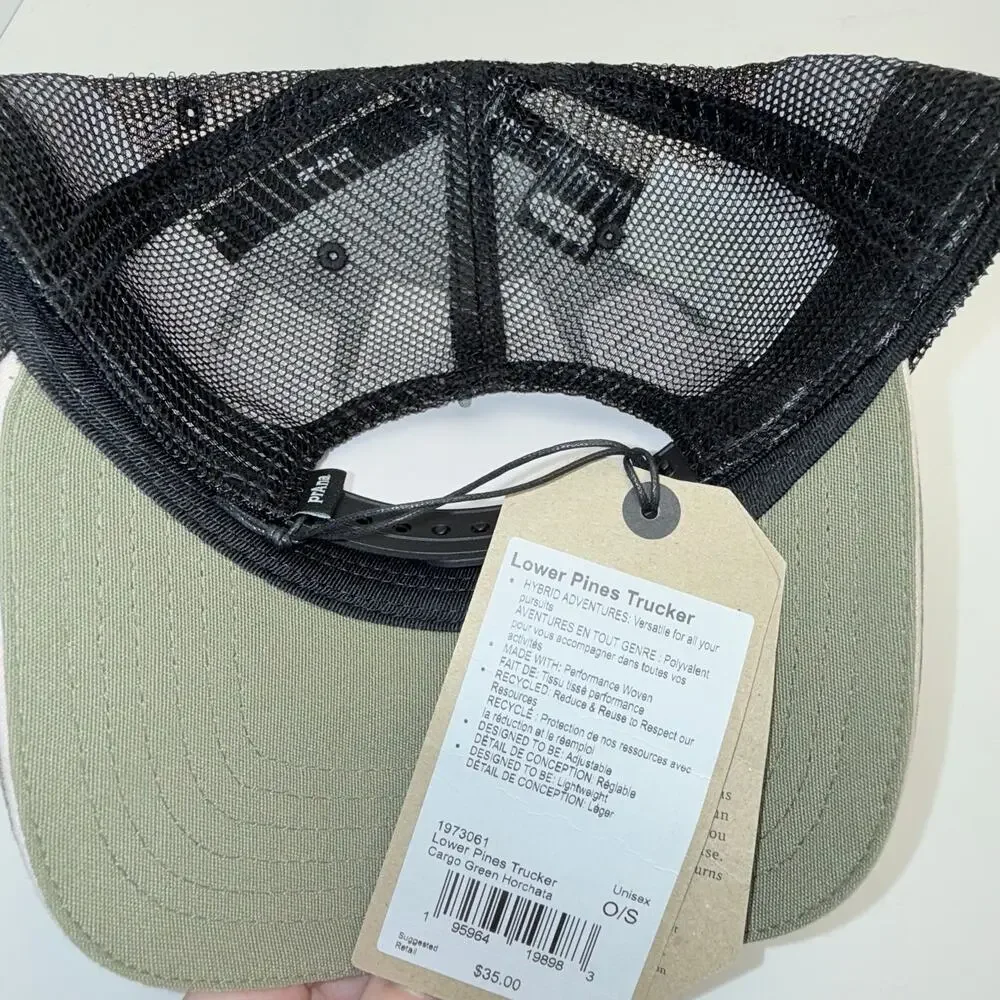 PrAna Lower Pines Trucker Cargo Green Horchata Adjustable Hat - Picture 3 of 3